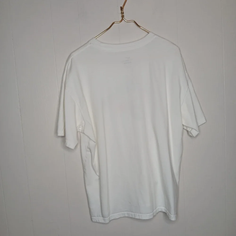 Nike Tee Shirt Mens Size L White Basketball 90s Retro Embroidered Logo Loose Fit